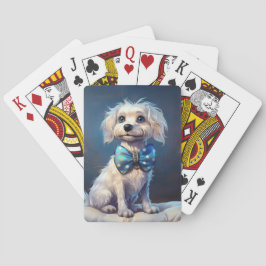 Baralho Cachorrinho Muito Fofo Com Gravata Borboleta Azul