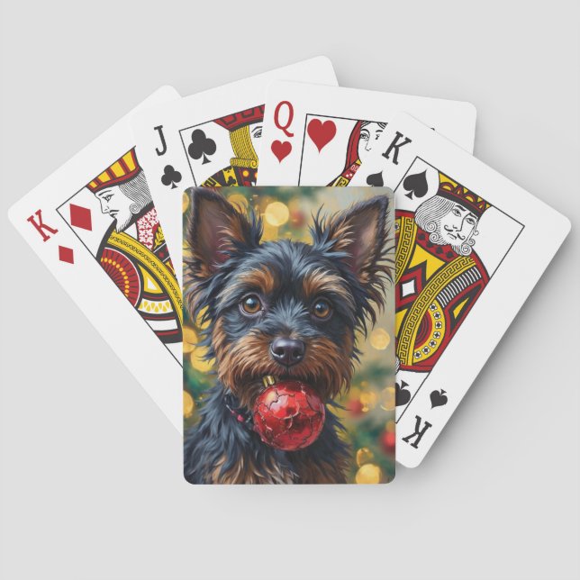 Baralho Cachorro Affenpinscher com Enfeite de Natal (Verso)