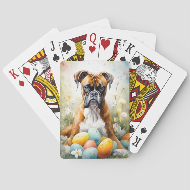 Baralho Cachorro Boxer com Ovos de Páscoa Feriado (Verso)