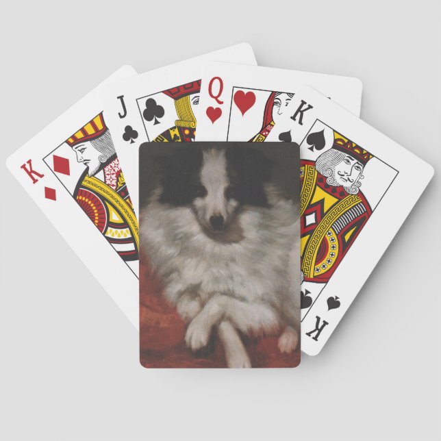 Baralho Cachorro Fluffy Sentado em uma Luz (Gustave Courbe (Verso)