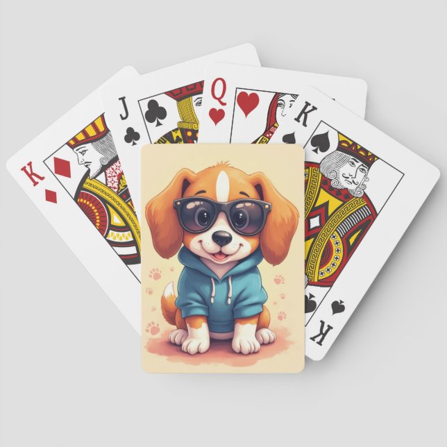 Baralho Cachorro Kawaii Beagle Engraçado (Verso)