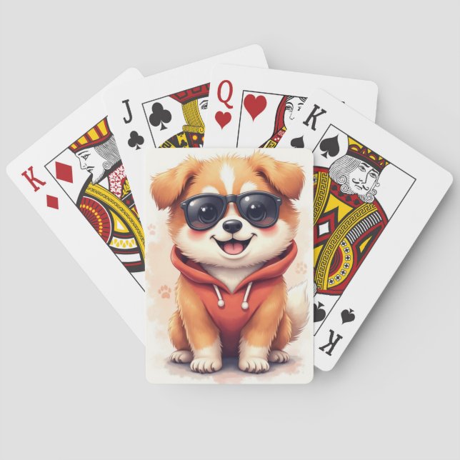 Baralho Cachorro Kawaii Keeshond Engraçado (Verso)
