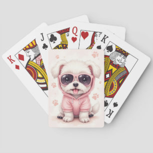 Baralho Cachorro Kawaii Maltês Engraçado