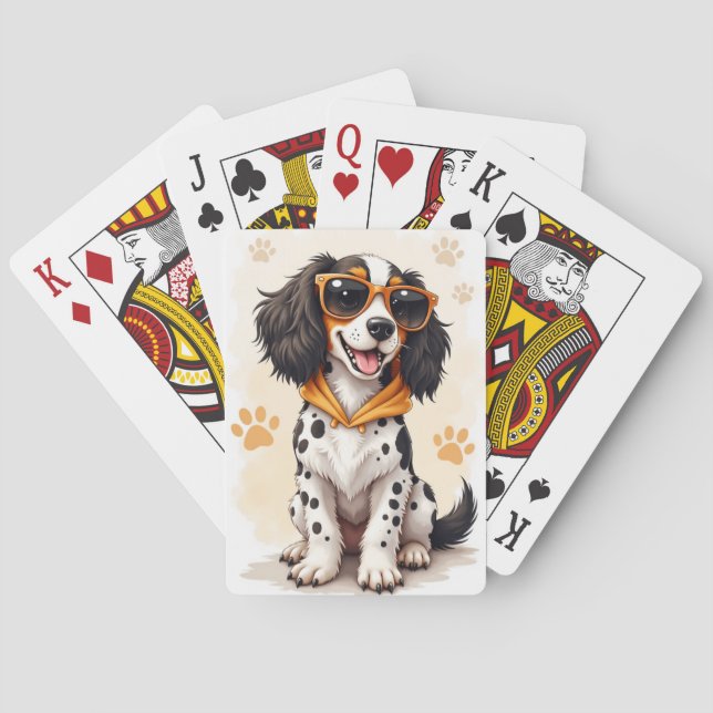 Baralho Cachorro Kawaii Setter Inglês Engraçado (Verso)