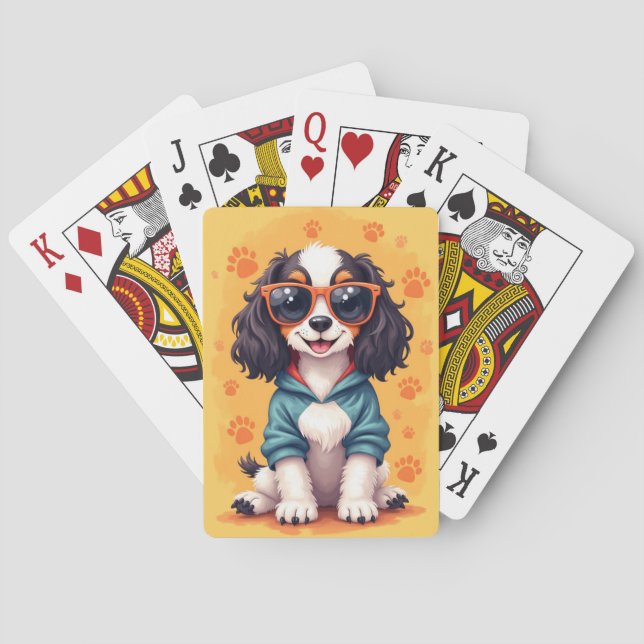 Baralho Cachorro Kawaii Springer Spaniel Engraçado (Verso)