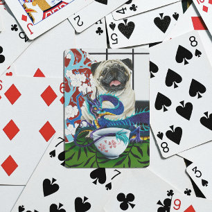 Baralho Cachorro Pug Encantador e Brincalhão Dragão Japonê