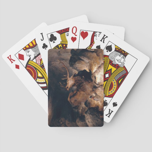 Baralho Cachorros e cervos num rio de montanha torrencial (Verso)