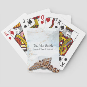 Baralho Caduceus Rosa Médico Dourado Luxo Marble