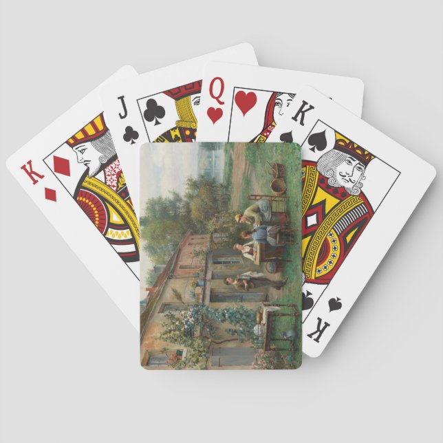 Baralho Café bebendo no Jardim (Paisagem Francesa) (Verso)