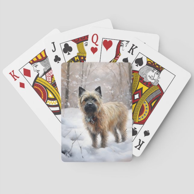 Baralho Cairn Terrier Deixe-o nevar no Natal (Verso)