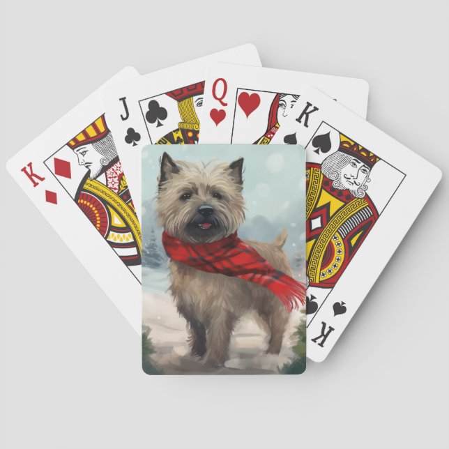 Baralho Cairn Terrier Dog no Natal da Neve (Verso)