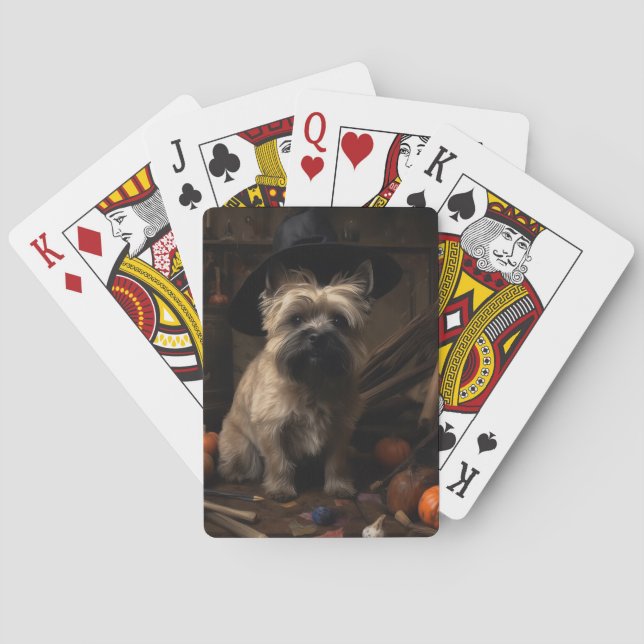 Baralho Cairn Terrier Pumpkins Halloween Scary (Verso)