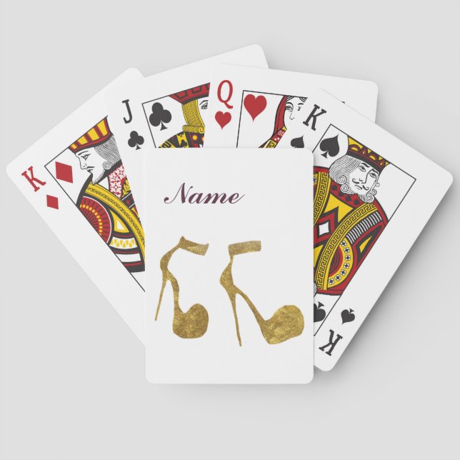 Baralho Calçados de alto nível do Ouro brilhante (Verso)