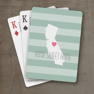 Baralho California Home State Love with Custom Heart