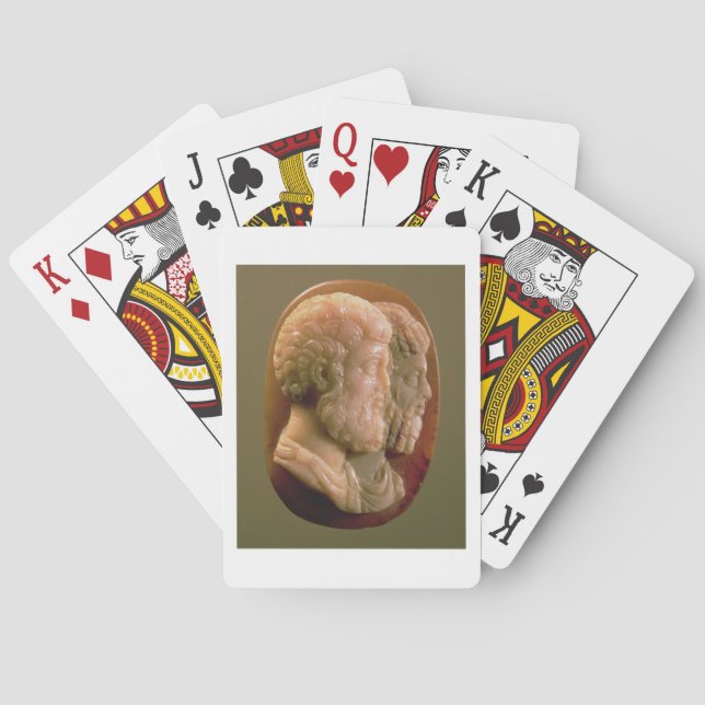 Baralho Cameo representando Marcus Aurelius (121-180) e Lu (Verso)