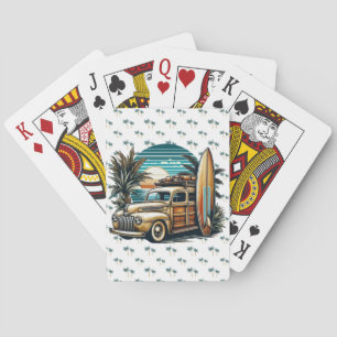 Baralho caminhonete vintage tropical/havaiana de surf