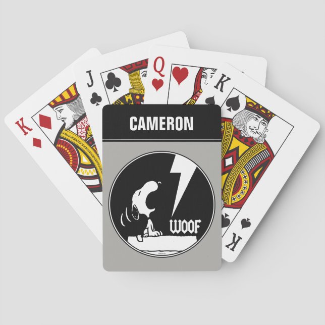 Baralho Camisetas Rock | Snoopy Howling Jogando Cartões (Verso)