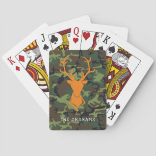 Baralho Camouflage Orange Deer Buck Hunting Monograma