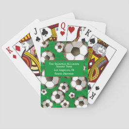 Baralho Campo de futebol e bolas | Equipe de futebol e tre