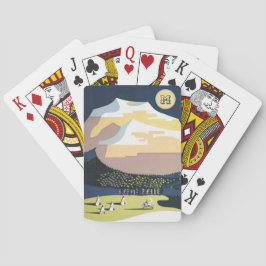 Baralho Campo Monograma na Ilustração Montanha