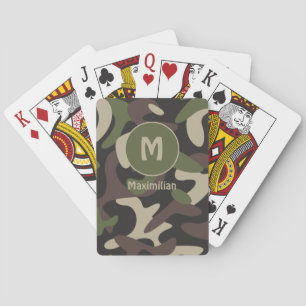 Baralho Camuflagem Militar - Padrão Castanho Verde Monogr