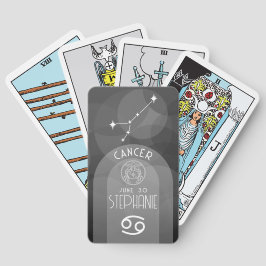 Baralho Cancer Zodiac de Aniversário Personalizado - Desig