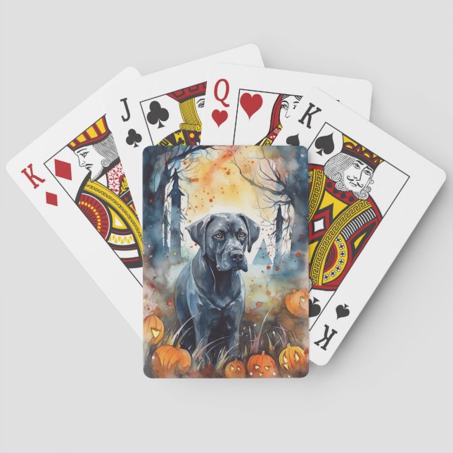Baralho Cane Corso de Halloween com Abóboras Assustadoras (Verso)