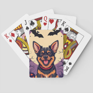 Baralho Cão Adorável na Cena de Halloween