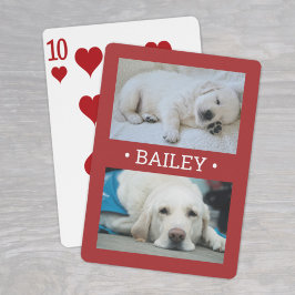 Baralho Cão-Foto Moderno 2 ou Qualquer Nome Vermelho e Bra
