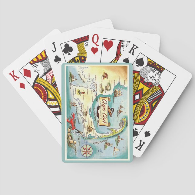 Baralho Cape Cod MA Map Playing Cards (Verso)