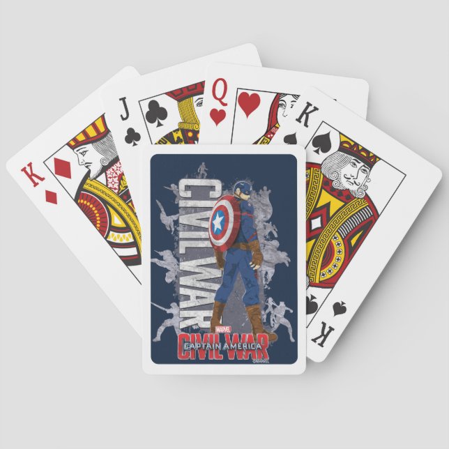 Baralho Capitão América - Equipes de Guerra Civil Silhouet (Verso)