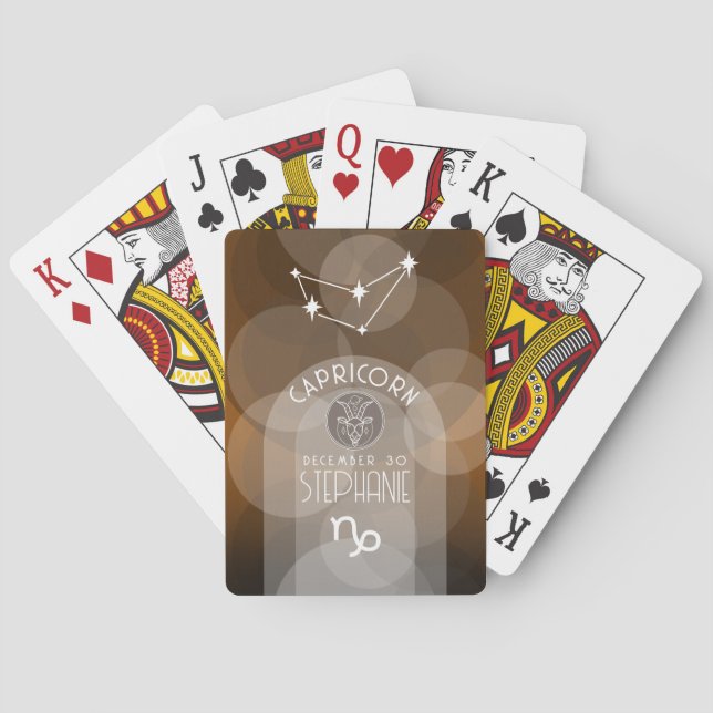 Baralho Capricorn Custom Birthday Zodiac - Design moderno (Verso)