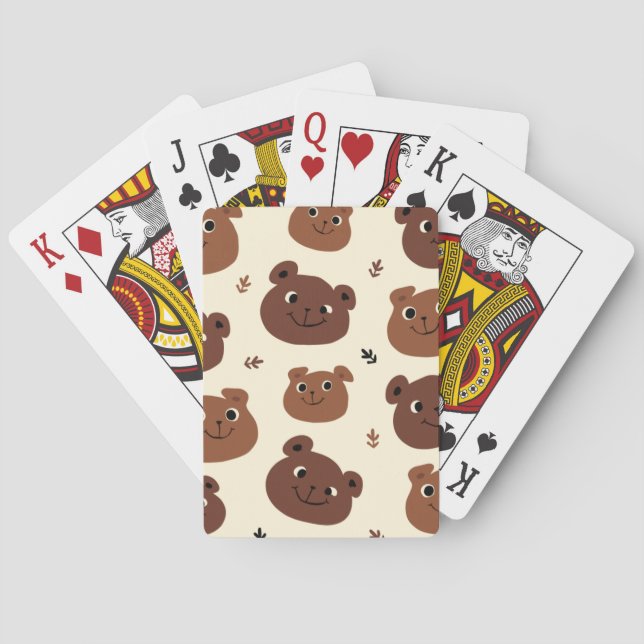 Baralho Cara de urso engraçado (Verso)