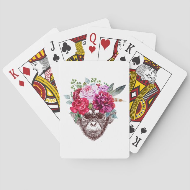 Baralho Cara do macaco da flor (Verso)