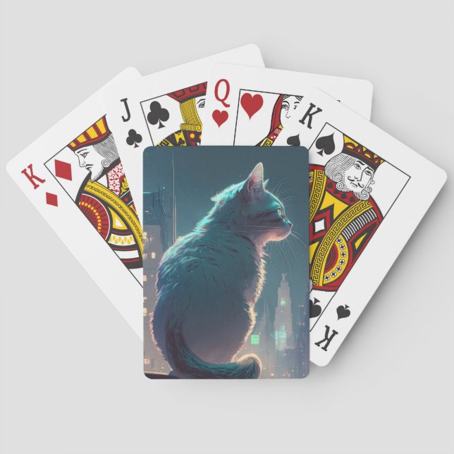 Baralho Caractere de Pet de Pintura de Retrato de Cat Anim (Verso)