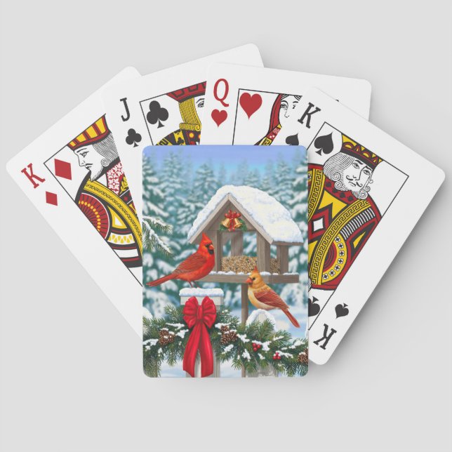 Baralho Cardeais e Comedouro de Natal (Verso)