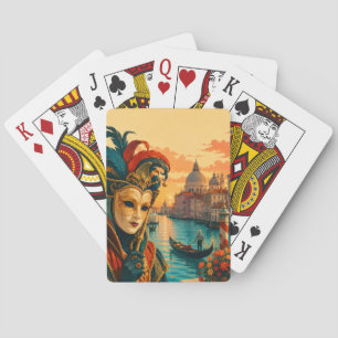 Baralho Carnaval de Veneza Itália Máscara Veneziana Vintag