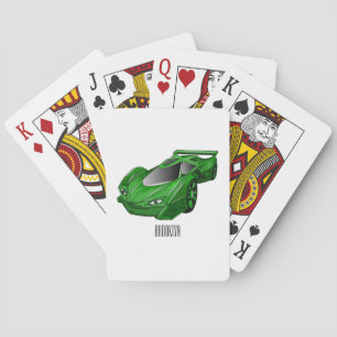 Baralho Carro desportivo verde com ilustração aerofoil