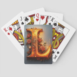 Baralho Carta de Jogar Personalizada com Letra L em Dourad