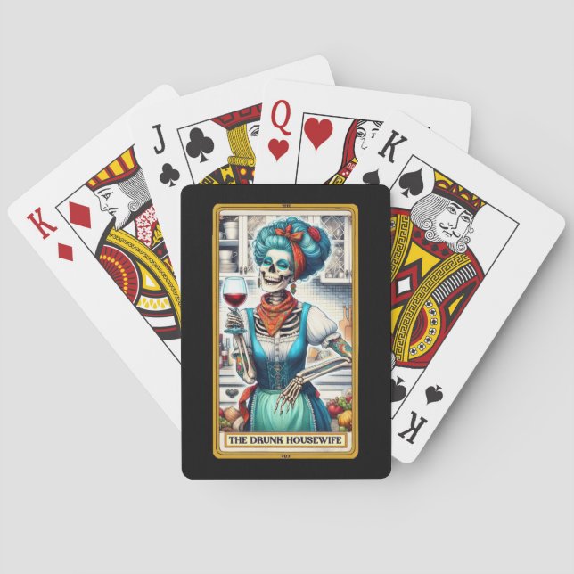 Baralho Cartão de Poker de Skeleton Tarot para a Bebado (Verso)