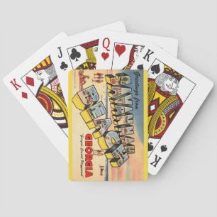 Baralho Cartão Postal Antigo de Savannah Beach - Cartas de