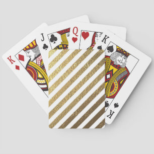 Baralho Cartas Brancas e Douradas Brilhantes Elegantes Lis