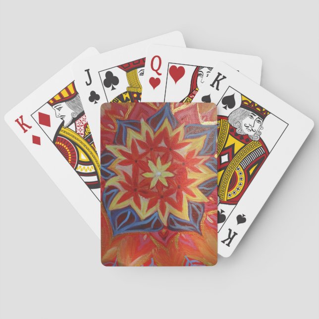 Baralho Cartas Clássicas da Mandala Vermelha (Verso)
