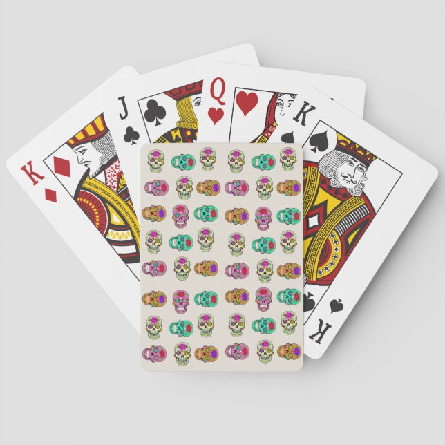Baralho Cartas Clássicas de Crânios Açucarados (Verso)