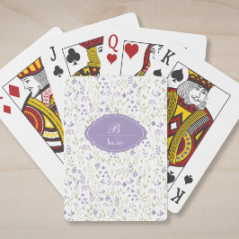 Baralho Cartas Clássicas de Jogar com Monograma Floral Rox