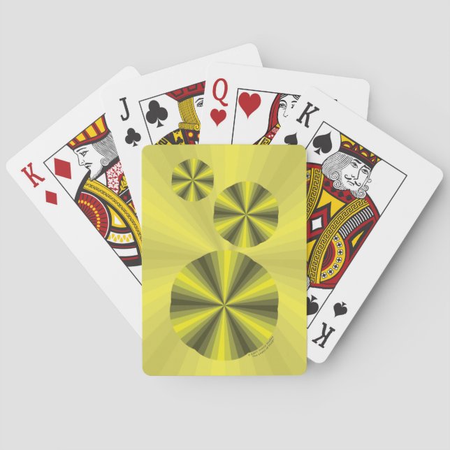 Baralho Cartas Clássicas de Jogar Ilusão Óptica Amarela (Verso)