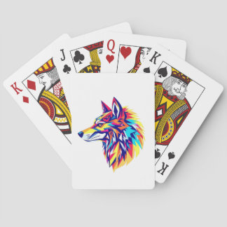 Baralho Cartas Clássicas de Jogar Lobo Geométrico Colorido