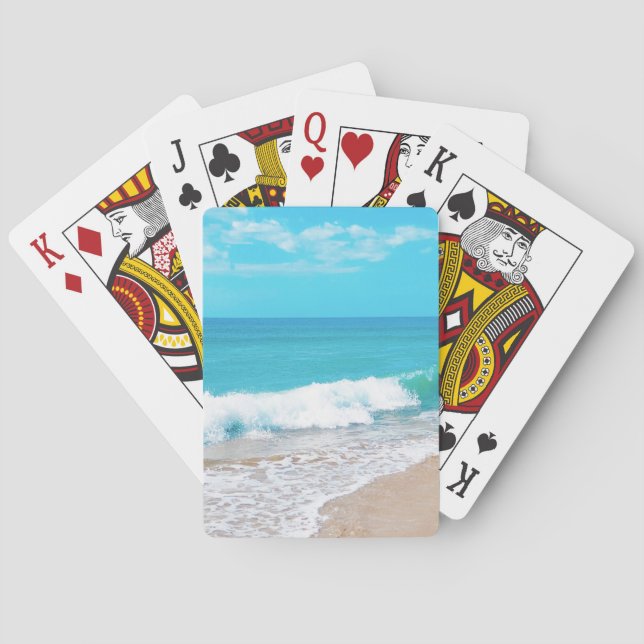 Baralho Cartas Clássicas de Jogar Ondas da Praia (Verso)