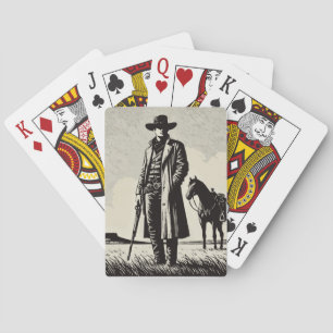 Baralho Cartas Clássicas de Jogar Pistoleiro Caubói Vintag