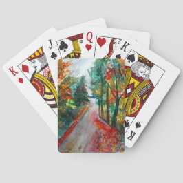 Baralho Cartas Clássicas de Jogo Paisagem de Outono Aquare